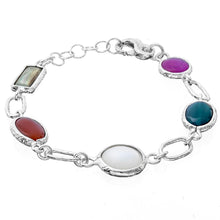 Carica l&#39;immagine nel visualizzatore di Gallery, Bracciale Mediterranea petit in argento naturale e pietre multicolore
