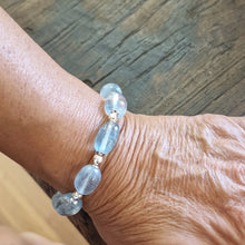 Carica l&#39;immagine nel visualizzatore di Gallery, Bracciale Sirena in acquamarina milk e argento naturale
