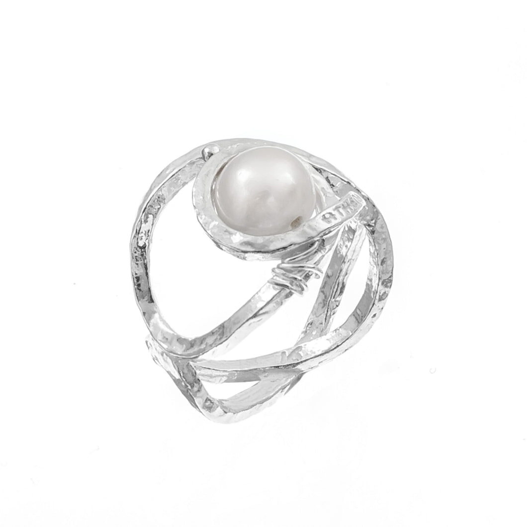 Anello Tesori in argento naturale e perla